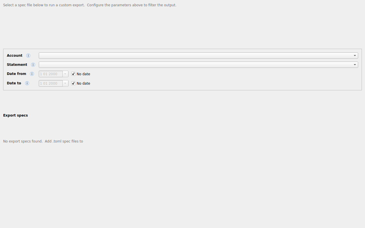 Advanced export tab